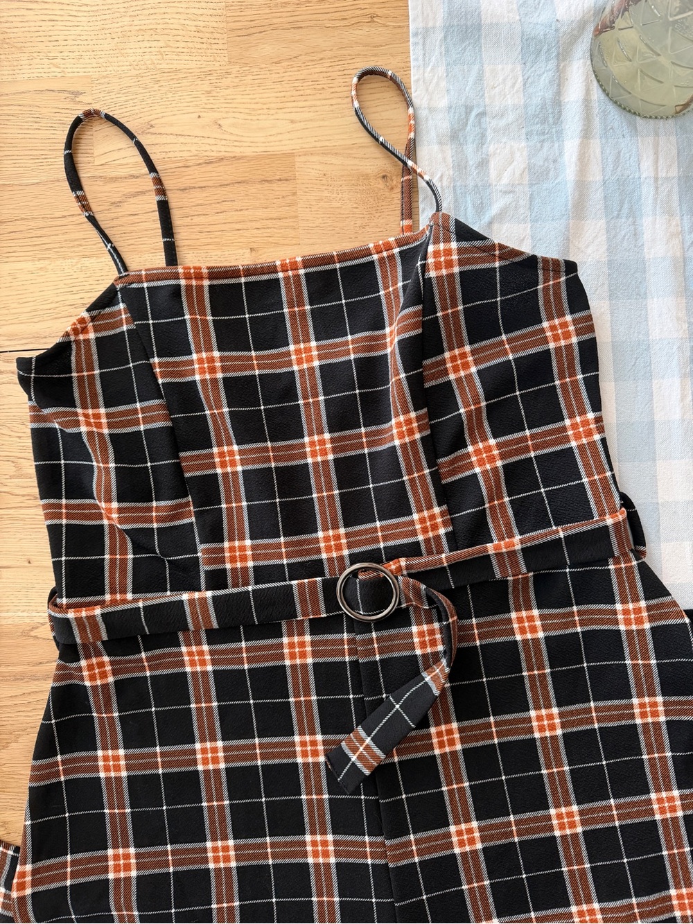 Almost Famous Black & Pumpkin Spice Spaghetti Strap Romper XL
